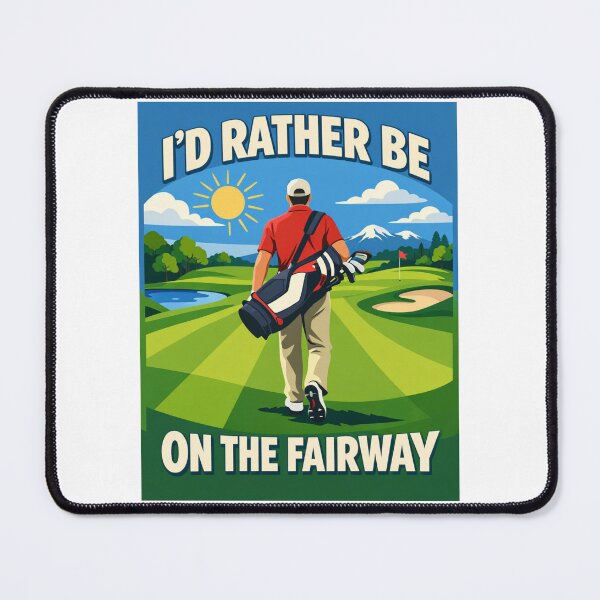 Item preview,  I'd Rather Be On The Fairway Flat Vector Golf Sunny Day Gift For Golf Lover designed and sold by Print Loft.