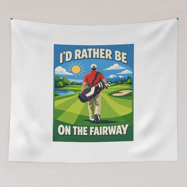Item preview,  I'd Rather Be On The Fairway Flat Vector Golf Sunny Day Gift For Golf Lover designed and sold by Print Loft.