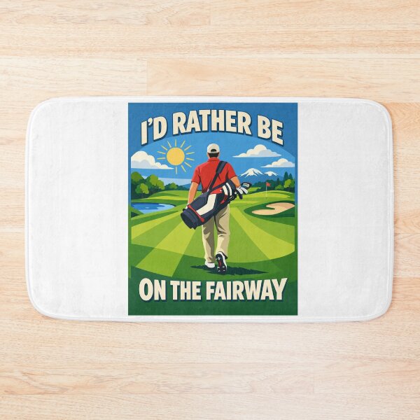 Item preview,  I'd Rather Be On The Fairway Flat Vector Golf Sunny Day Gift For Golf Lover designed and sold by Print Loft.