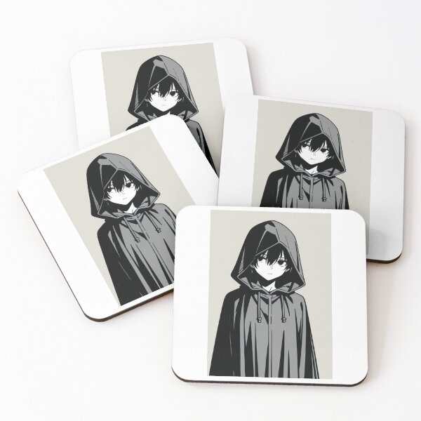Item preview, Fashion - Man in Black Hooded Cloak Hidden Face Streetwear Anime Variant 5 designed and sold by AnimeShin.