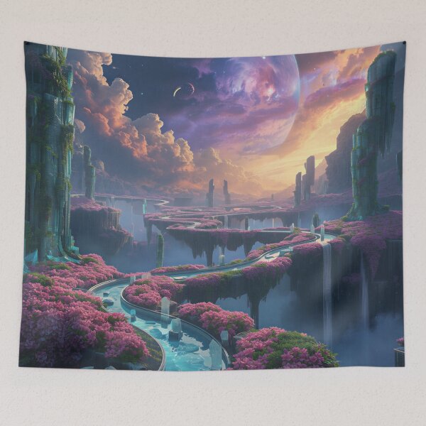 Item preview, Radiant Nebula Gardens Fantasy Landscape designed and sold by Luminous Wilds.