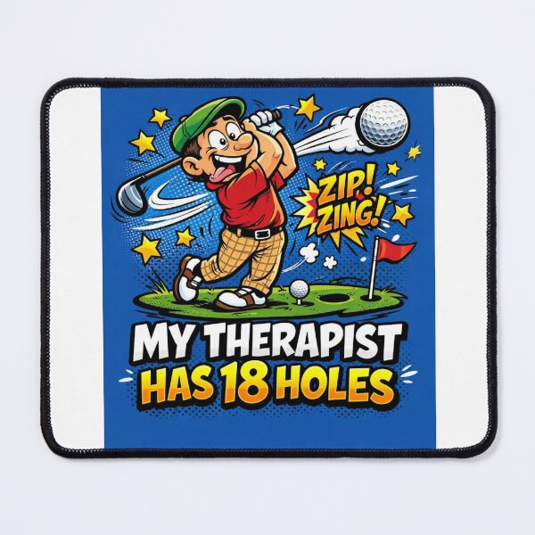 Item preview, My Therapist Has 18 Holes Comic Style Funny Golf Gift For Golf Lover Dad Blue designed and sold by Print Loft.