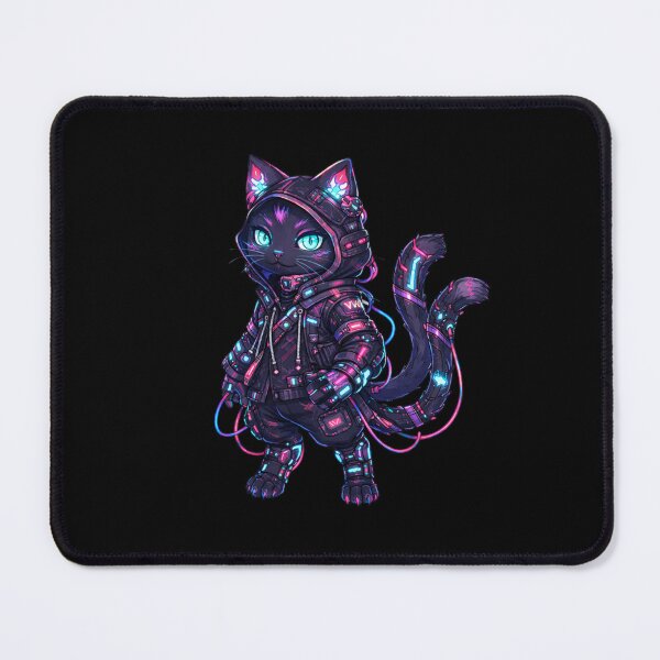 Item preview, Cyberpunk Nekomata Cat Yokai Techwear Dark Kawaii Anime designed and sold by YokaiInk.