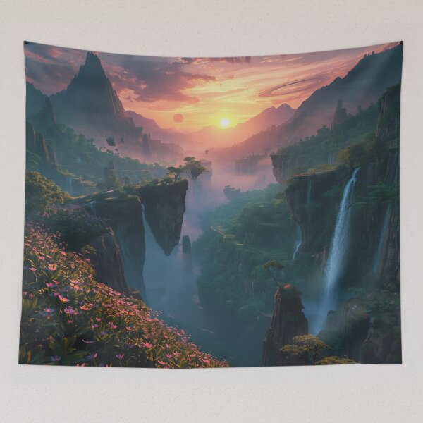 Item preview, Golden Dawn Pandora Fantasy Alien Landscape designed and sold by Luminous Wilds.