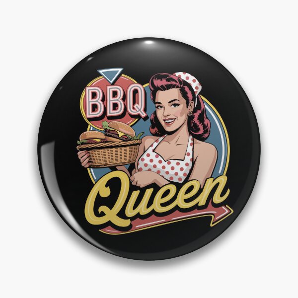 Item preview, BBQ Queen Retro Pin Up Woman Grill Master Summer Barbecue Burger Lover designed and sold by yoddel.
