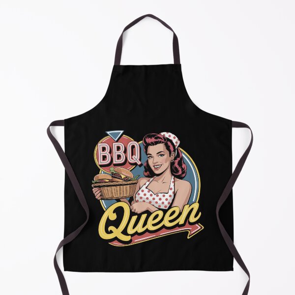 Item preview, BBQ Queen Retro Pin Up Woman Grill Master Summer Barbecue Burger Lover designed and sold by yoddel.