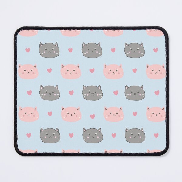 Item preview, Cute Pink and Gray Cat Pattern designed and sold by Doahda.