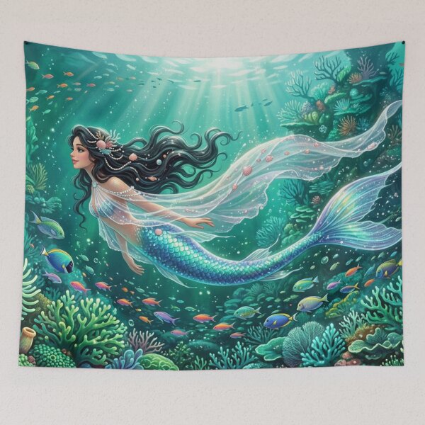 Item preview, Shimmering mermaid in the coral kingdom designed and sold by Sigtrix.