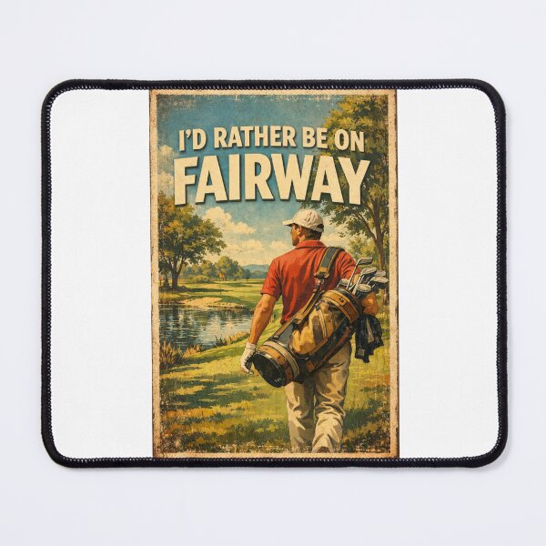 Item preview, I'd Rather Be On The Fairway Vintage Golf Poster Lake View Gift For Golf Lover designed and sold by Print Loft.