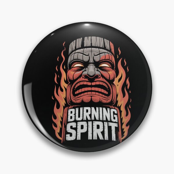 Item preview, Burning Spirit Fiery Tiki Mask Tribal Flame Skull designed and sold by yoddel.