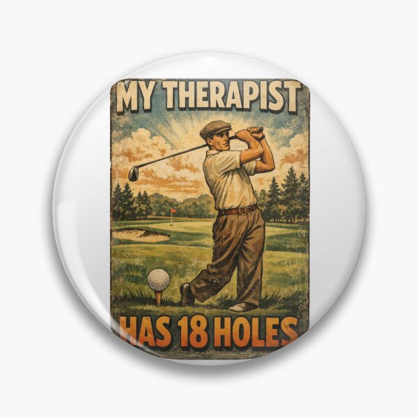 Item preview, My Therapist Has 18 Holes Retro Poster Funny Gift For Golf Lover Dad designed and sold by Print Loft.