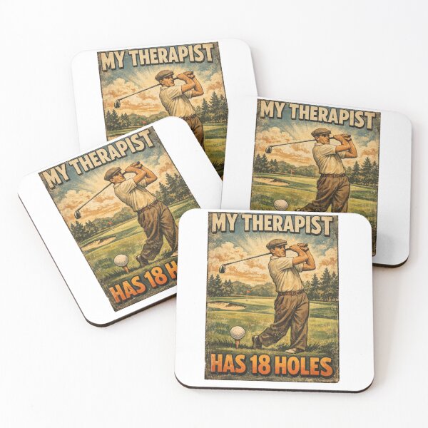 Item preview, My Therapist Has 18 Holes Retro Poster Funny Gift For Golf Lover Dad designed and sold by Print Loft.