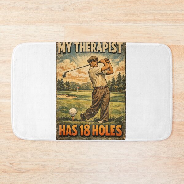 Item preview, My Therapist Has 18 Holes Retro Poster Funny Gift For Golf Lover Dad designed and sold by Print Loft.