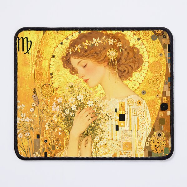 Item preview, Golden Virgo Zodiac Goddess Klimt Style designed and sold by hepcat-plus.