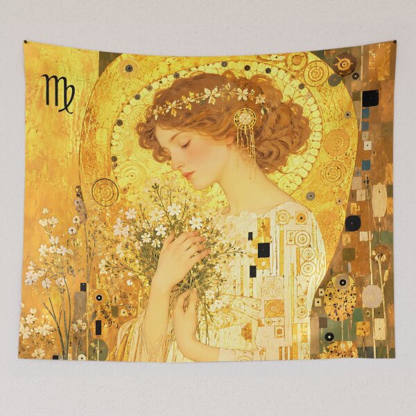 Item preview, Golden Virgo Zodiac Goddess Klimt Style designed and sold by hepcat-plus.