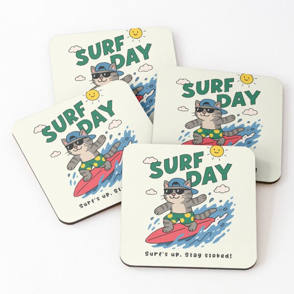 Item preview, Funny Cat Surfing Surf Day Beach Summer Boys Girls Kids designed and sold by rafaeltto.
