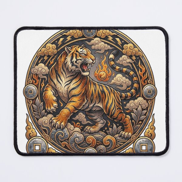Item preview, Majestic Golden Tiger Traditional Asian Art Emblem designed and sold by Munib320.