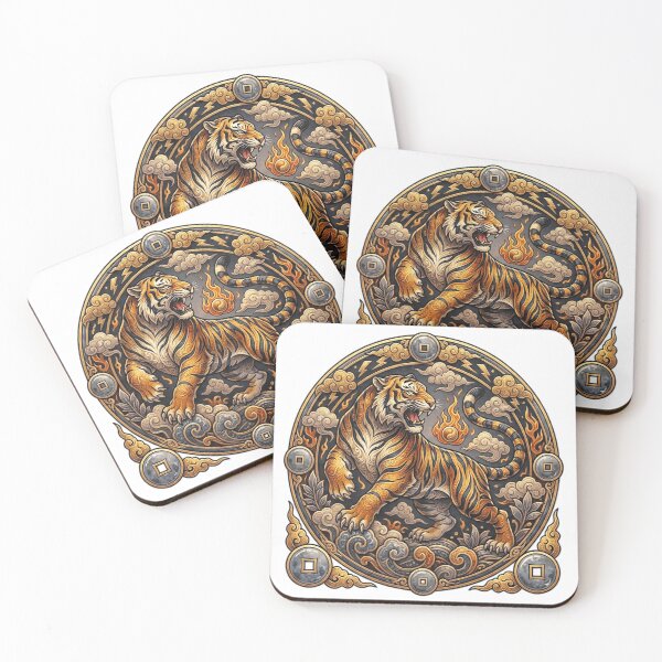 Item preview, Majestic Golden Tiger Traditional Asian Art Emblem designed and sold by Munib320.