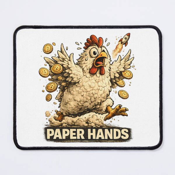 Item preview, Paper Hands Funny Crypto Chicken Meme designed and sold by DryHumorPrints.