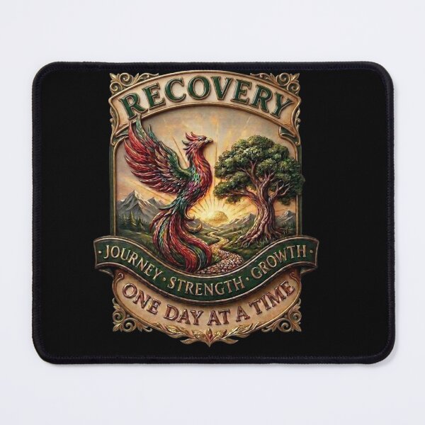 Item preview, Recovery Phoenix - One Day at a Time Ornate Emblem designed and sold by NewCreationLabs.