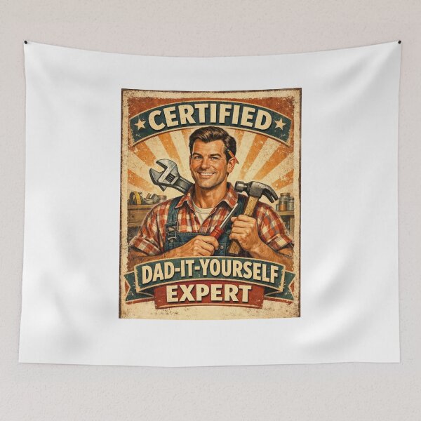 Item preview,  Certified Dad-It-Yourself Expert Retro Vintage Funny Fathers Day Gift For Handyman Dad designed and sold by Print Loft.