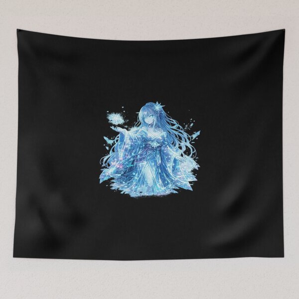Item preview, Glitch Yuki-onna Snow Woman Yokai Cyberpunk Cyber-Kawaii designed and sold by YokaiInk.
