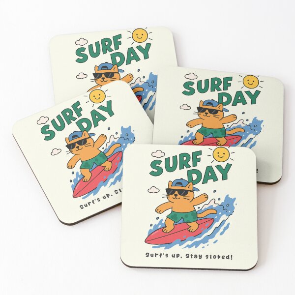 Item preview, Funny Orange Cat Surfing Surf Day Beach Summer Boys Girls Kids designed and sold by rafaeltto.