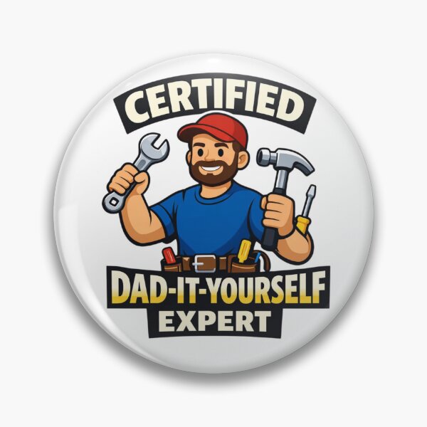 Item preview, Certified Dad-It-Yourself Expert Flat Vector Funny Fathers Day Gift For Handyman Dad designed and sold by Print Loft.