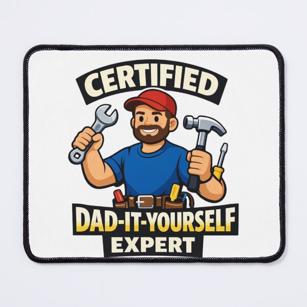 Item preview, Certified Dad-It-Yourself Expert Flat Vector Funny Fathers Day Gift For Handyman Dad designed and sold by Print Loft.