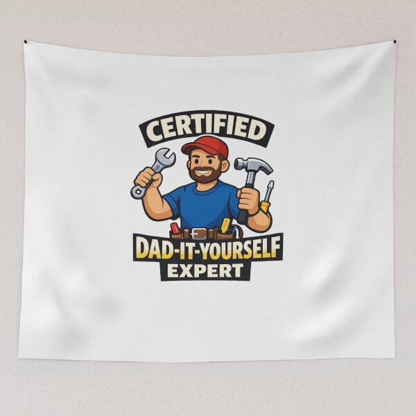 Item preview, Certified Dad-It-Yourself Expert Flat Vector Funny Fathers Day Gift For Handyman Dad designed and sold by Print Loft.