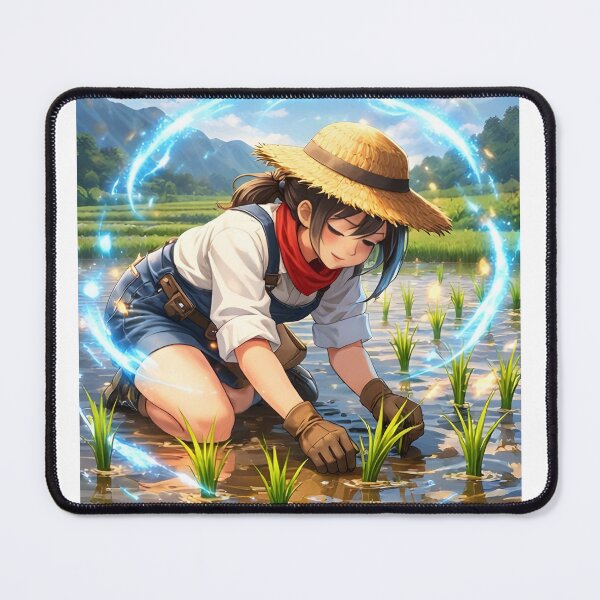 Item preview, Anime Rice Farmer Girl | Magical Rice Planting Art | Cozy Rural Cottagecore Aesthetic designed and sold by Anshugoyal.