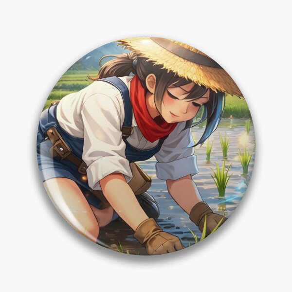 Item preview, Anime Rice Farmer Girl | Magical Rice Planting Art | Cozy Rural Cottagecore Aesthetic designed and sold by Anshugoyal.