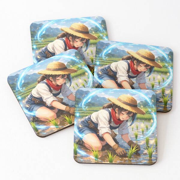 Item preview, Anime Rice Farmer Girl | Magical Rice Planting Art | Cozy Rural Cottagecore Aesthetic designed and sold by Anshugoyal.