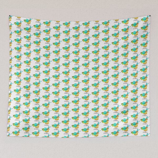 Item preview, Cyprus Turquoise Shores Map Art - Halloumi Cheese & Beach Travel Poster designed and sold by AbulailArt.