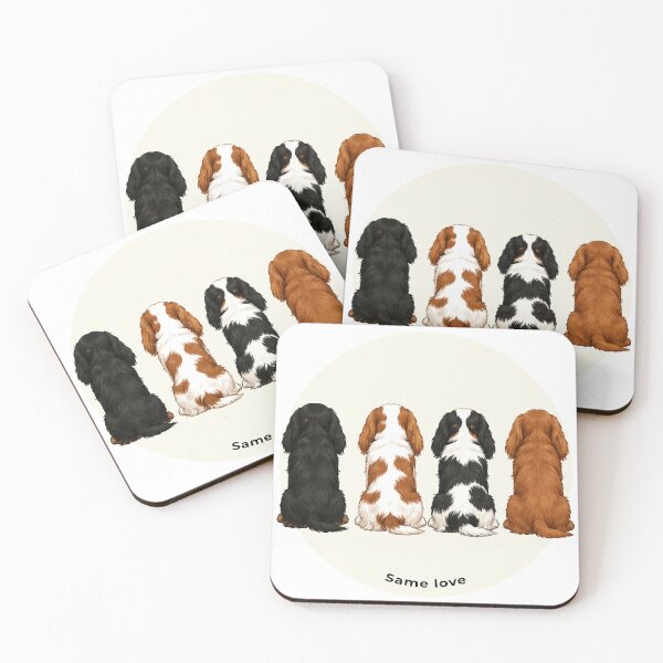 Item preview, Cavalier King Charles Spaniel Same Love – Cute Dog Lover Gift, Blenheim Tricolor Ruby Black and Tan Cavalier Art designed and sold by SakuraWaStyle.