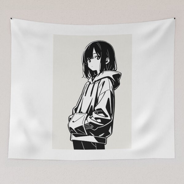Item preview, Fashion - Man in Black Hoodie Hood Up Streetwear Anime Variant 3 designed and sold by AnimeShin.