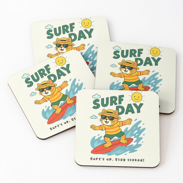 Item preview, Funny Cat Surfing Surf Day Beach Summer Boys Girls Kids designed and sold by rafaeltto.