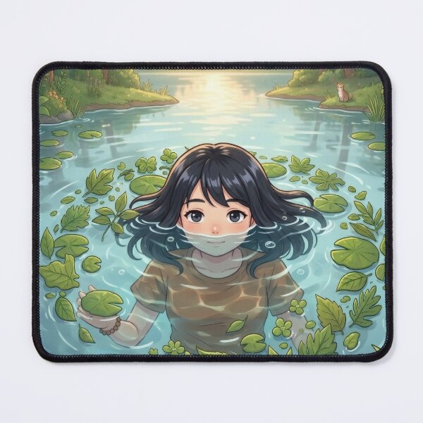 Item preview, Girl Swimming In Forest Pond designed and sold by Azurart2.