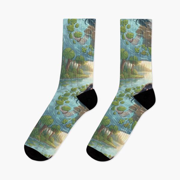 Item preview, Girl Swimming In Forest Pond designed and sold by Azurart2.