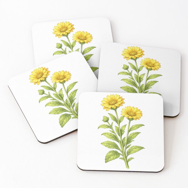 Item preview, Yellow Marigold Botanical Illustration designed and sold by ARIN2550.