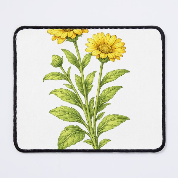 Item preview, Yellow Marigold Botanical Illustration designed and sold by ARIN2550.