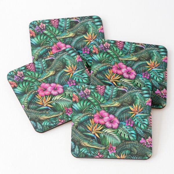 Item preview, Crocodile Jungle Dreams Seamless Surface Pattern designed and sold by taiche.