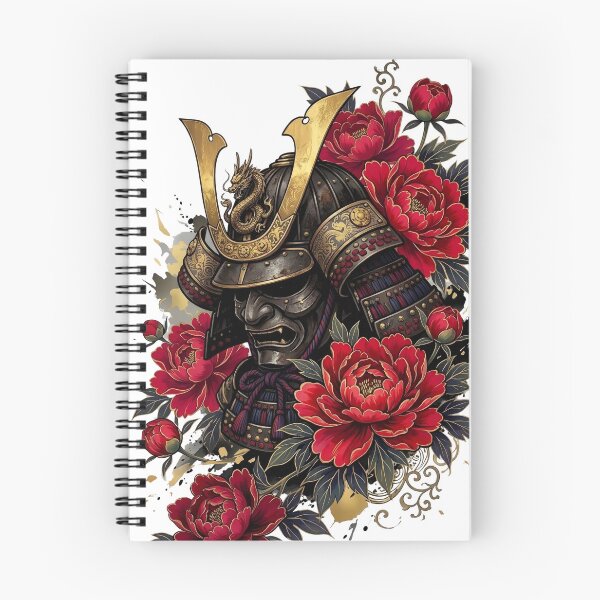 Item preview,  Dark Samurai Helmet & Vivid Red Peony Flowers  Description designed and sold by Hikariha Studio.