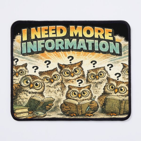 Item preview, I Need More Information Funny Owl Meme Sticker designed and sold by irfanshikh.