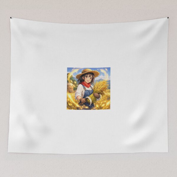 Item preview, Golden Harvest Anime Girl | Wheat Farmer Cottagecore Art | Cozy Countryside Aesthetic designed and sold by Anshugoyal.