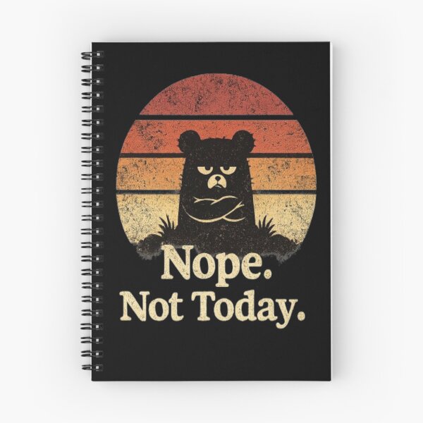 Item preview, Funny Nope Not Today Vintage Retro Distressed Grumpy Bear Sunset T-Shirt designed and sold by ElkasDesign.