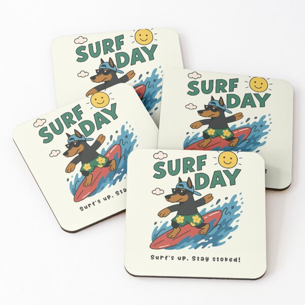 Item preview, Funny Dobermann Surfing Surf Day Beach Summer Boys Girls Kids designed and sold by rafaeltto.