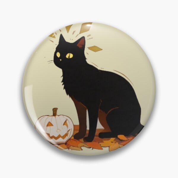Item preview, spooky Magic Black Cat and Autumn Leaves Illustration designed and sold by BLUESKY11a.