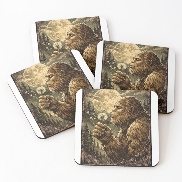 Item preview,  Sasquatch Moonlight Dandelion Wish Vintage Art designed and sold by Print Loft.
