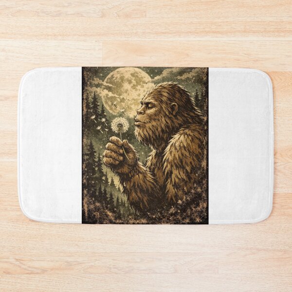 Item preview,  Sasquatch Moonlight Dandelion Wish Vintage Art designed and sold by Print Loft.